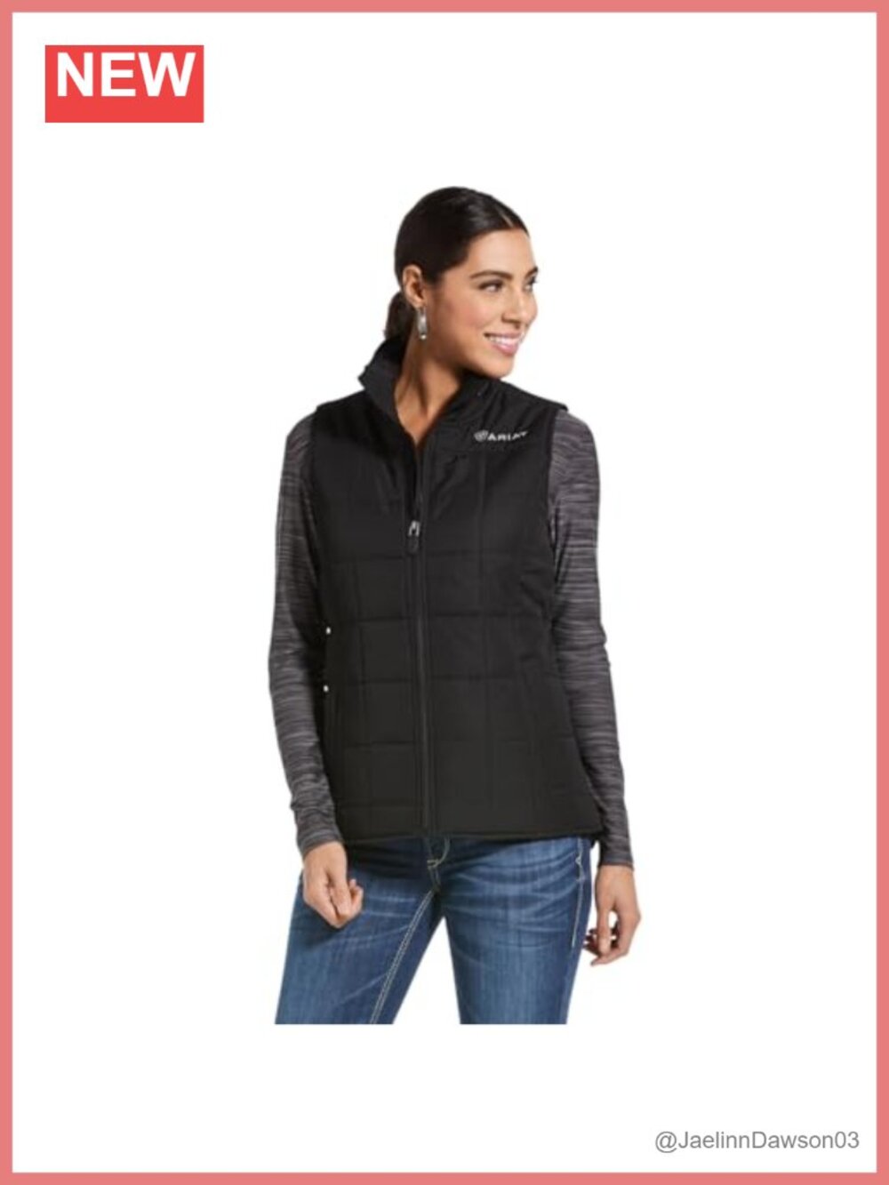 Quilted Insulated Vest with Concealed Carry Pocket Adjustable Waist